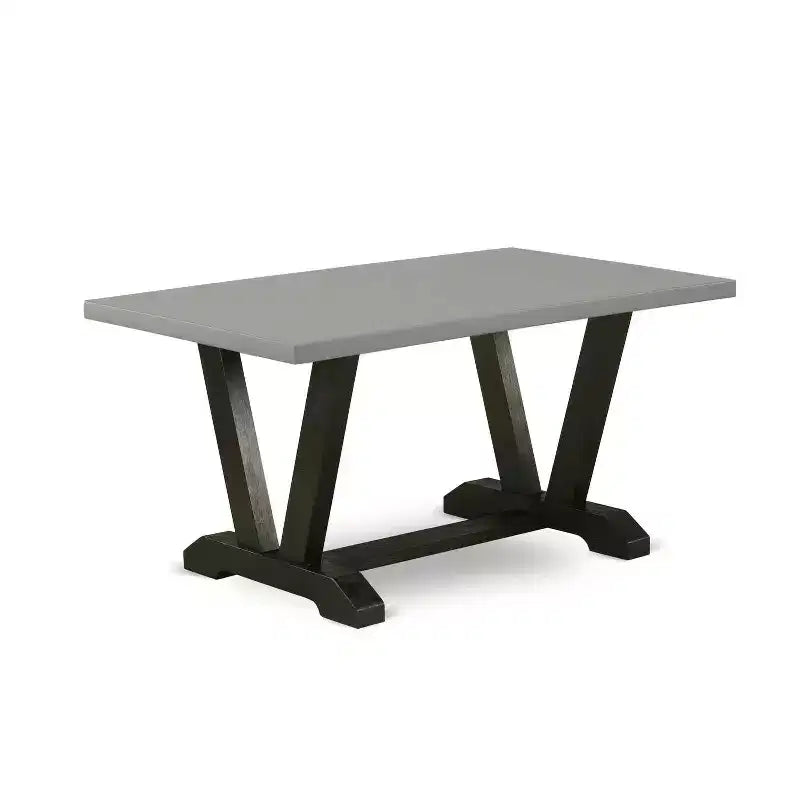 Table à manger rectangulaire 5 pièces HomeStock en chêne naturel avec plateau en bois massif et 4 chaises Parson