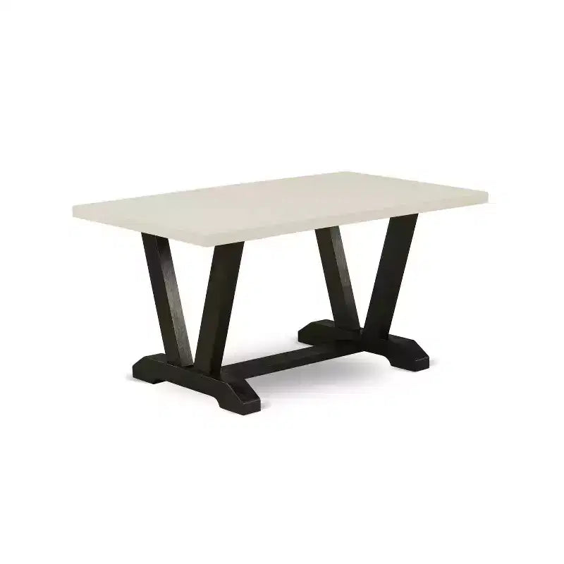Table de salle à manger HomeStock 5 pièces en bois massif finition chêne naturel avec 4 chaises Parson