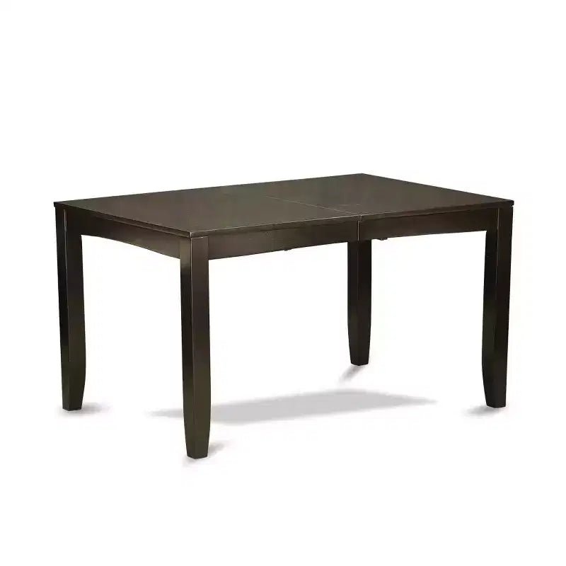 Ensemble table de cuisine 7 pièces Table à manger avec chaises en tissu bleu lin pieds cappuccino