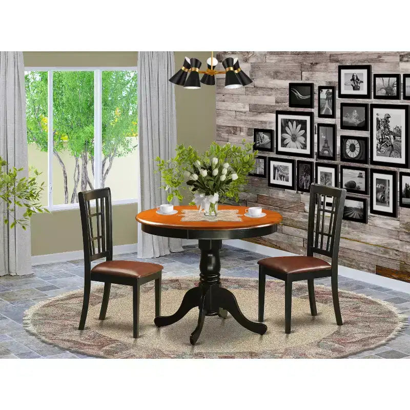 Ensemble Table et Chaises de Salle à Manger - Meubles de Salle à Manger en Bois pour 4 Personnes