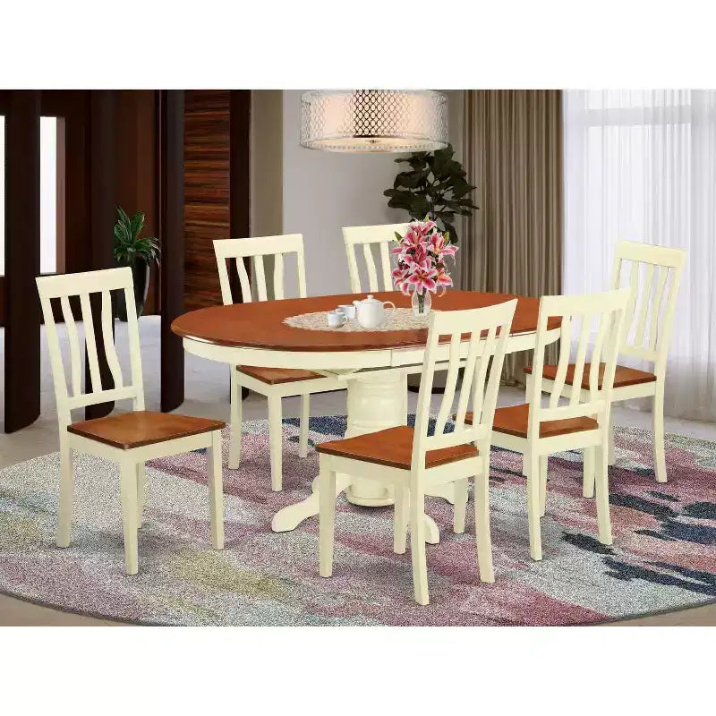 Ensemble de salle à manger 7 pièces de style Mid-Century - Table et chaises de cuisine modernes