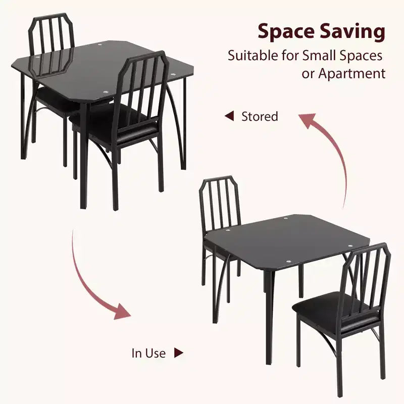 Ensemble de 2 chaises de table de cuisine, ensemble de table de salle à manger, sièges rembourrés confortables, ensemble de table de cuisine rectangulaire, pour petit espace, maison, cuisine