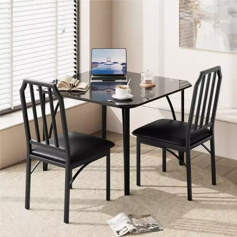 Ensemble de 2 chaises de table de cuisine, ensemble de table de salle à manger, sièges rembourrés confortables, ensemble de table de cuisine rectangulaire, pour petit espace, maison, cuisine