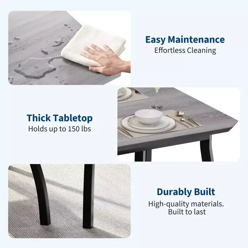 Ensemble table à manger de style banc Table à manger en bois avec 2 bancs Ensemble table et chaises pour 4 à 6 personnes Convient aux cuisines, appartements et studios