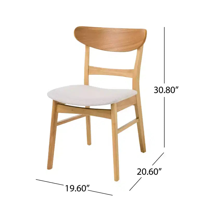 Ensemble de salle à manger moderne 5 pièces Christopher Knight Home Dara en bois d'hévéa avec table ronde et chaises rembourrées