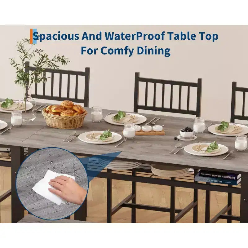 Ensemble table de cuisine 4 pièces pour petit espace - Moderne - 2 chaises, 1 banc, 1 table, ensemble de salle à manger rectangulaire de 120 cm avec banc de rangement