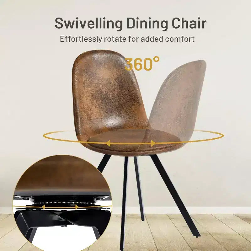 Ensemble de salle à manger moderne 5 pièces FurnitureR avec table en MDF de 160 cm et chaises rembourrées pivotantes à 360°, pieds en métal stables, mobilier de cuisine et de salle à manger