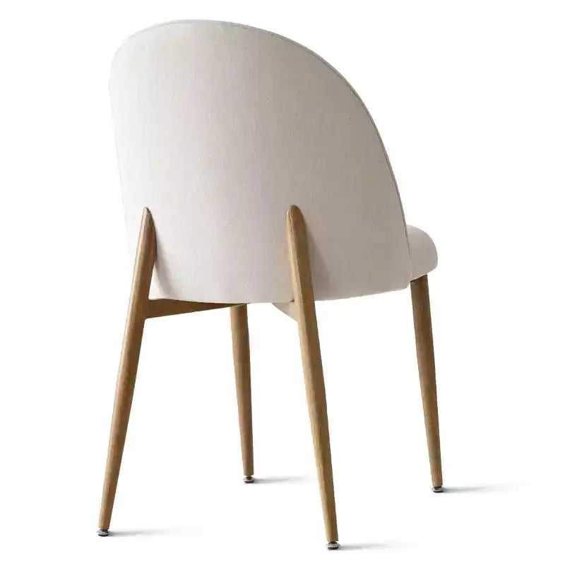 Ensemble de salle à manger ovale 7 pièces, 6 chaises rembourrées à dossier incurvé et table effet bois de 79 cm pour cuisine ou salle à manger moderne-Panipeachy
