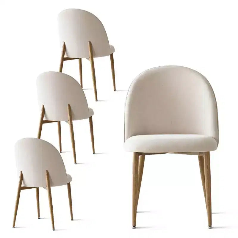 Ensemble de salle à manger 5 pièces en chêne, table ronde à pied central de 46 pouces et 4 chaises rembourrées avec pieds en métal imitation chêne pour cuisine ou salle à manger - Panipeachy