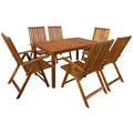 vidaXL Outdoor Dining Set Brown Solid Acacia Wood Medium Foldable