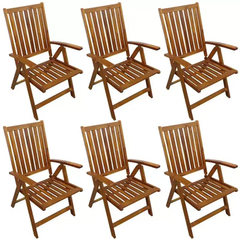 vidaXL Ensemble repas d'extérieur pliable marron en bois d'acacia massif Moyen