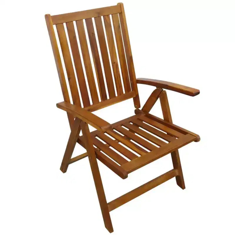 vidaXL Ensemble repas d'extérieur pliable marron en bois d'acacia massif Moyen