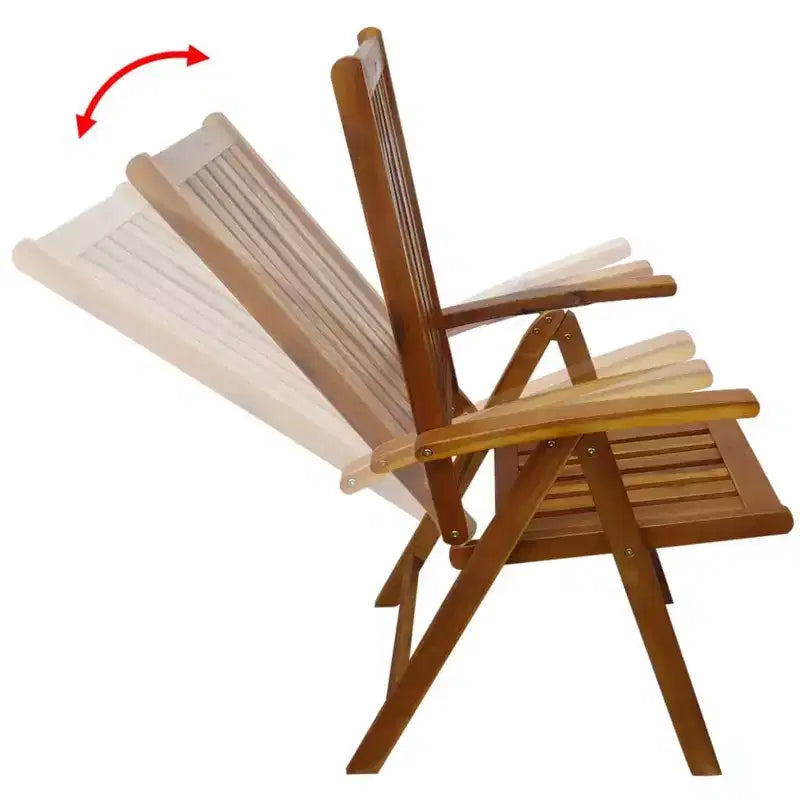 vidaXL Ensemble repas d'extérieur pliable marron en bois d'acacia massif Moyen