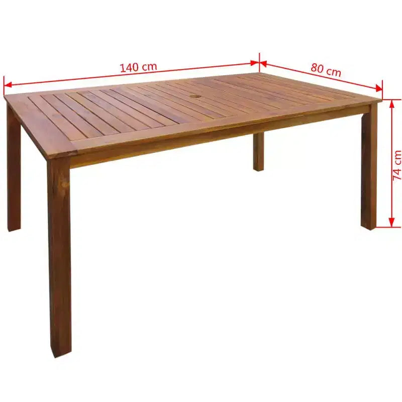 vidaXL Ensemble repas d'extérieur pliable marron en bois d'acacia massif Moyen