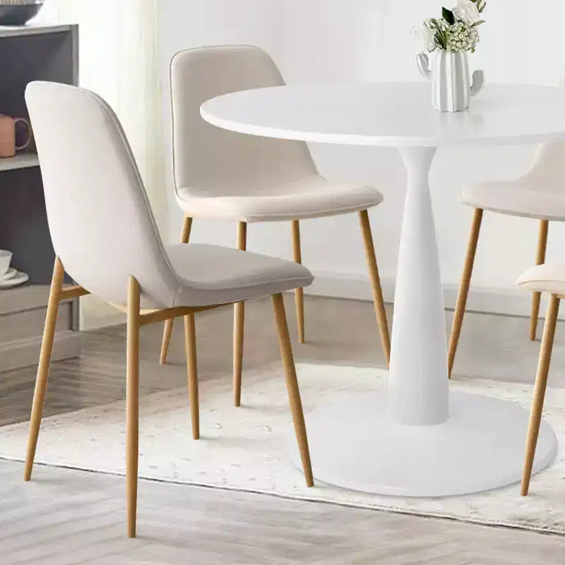 Ensemble de salle à manger 5 pièces pour 4 personnes, table ronde avec 4 chaises rembourrées, pieds en chêne pour appartement, meubles d'intérieur - Panipeachy