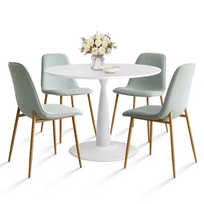 Ensemble de salle à manger 5 pièces pour 4 personnes, table ronde avec 4 chaises rembourrées, pieds en chêne pour appartement, meubles d'intérieur - Panipeachy