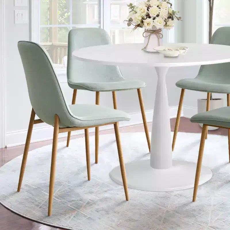 Ensemble de salle à manger 5 pièces pour 4 personnes, table ronde avec 4 chaises rembourrées, pieds en chêne pour appartement, meubles d'intérieur - Panipeachy