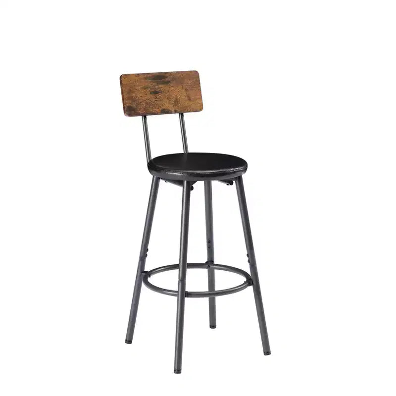 JVNOXK Ensemble table de bar et chaises de 160 cm, comprend 3 tabourets de bar rembourrés en PU, style industriel, convient aux salons, marron foncé