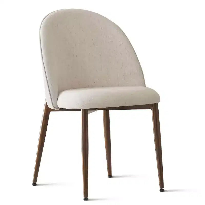 Ensemble de salle à manger rond 5 pièces, table à pied central de 46 po ton noyer et chaises rembourrées sans accoudoirs, pour coins-repas-Panipeachy