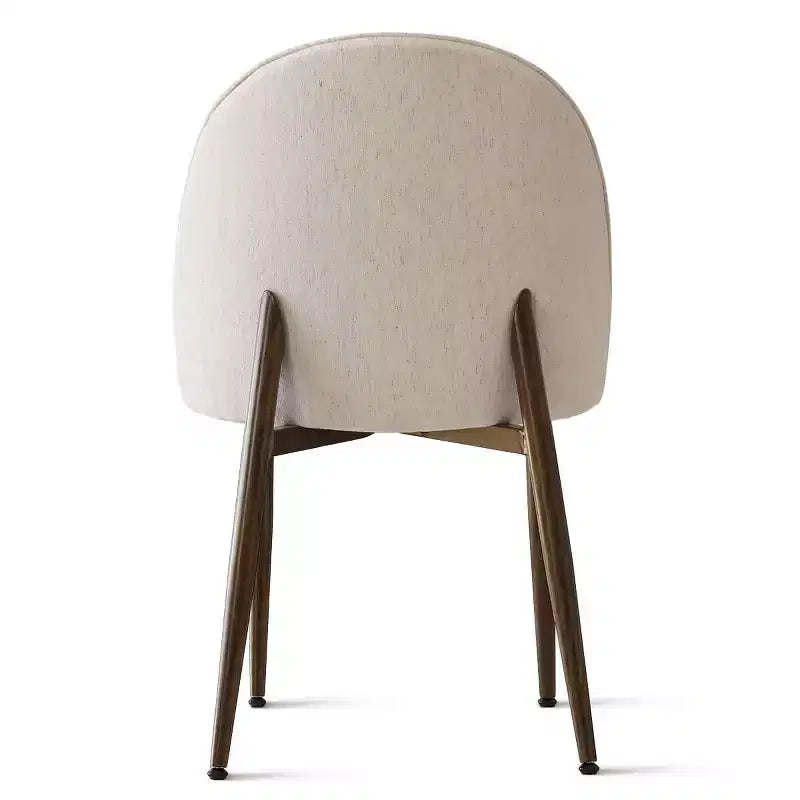 Ensemble de salle à manger rond 5 pièces, table à pied central de 46 po ton noyer et chaises rembourrées sans accoudoirs, pour coins-repas-Panipeachy