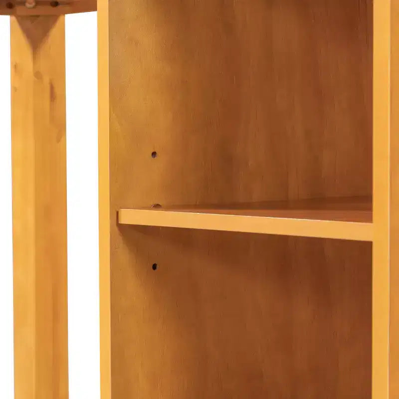 Ensemble de salle à manger 5 pièces hauteur comptoir de style ferme pour 4, ensemble table de bar en bois avec étagères de rangement et 4 chaises rembourrées
