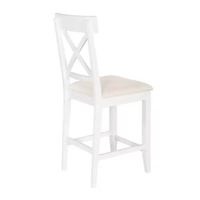 Ensemble de salle à manger 5 pièces hauteur comptoir de style ferme pour 4, ensemble table de bar en bois avec étagères de rangement et 4 chaises rembourrées