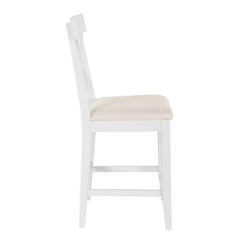 Ensemble de salle à manger 5 pièces hauteur comptoir de style ferme pour 4, ensemble table de bar en bois avec étagères de rangement et 4 chaises rembourrées