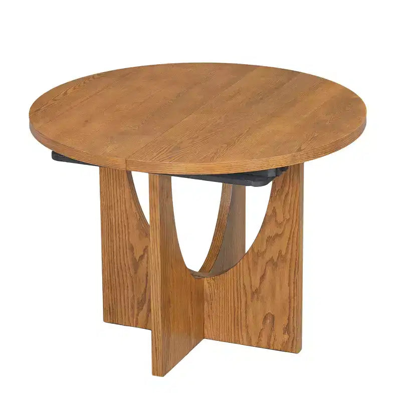 Ensemble de salle à manger rond extensible 5 pièces pour 4 personnes, table de salle à manger de cuisine moderne avec rallonge amovible et 4 chaises rembourrées pour salle à manger