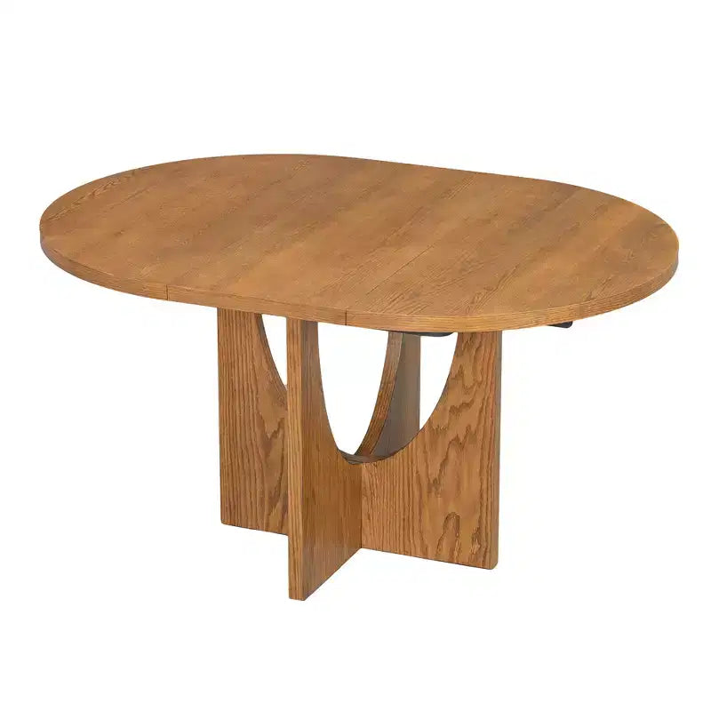Ensemble de salle à manger rond extensible 5 pièces pour 4 personnes, table de salle à manger de cuisine moderne avec rallonge amovible et 4 chaises rembourrées pour salle à manger