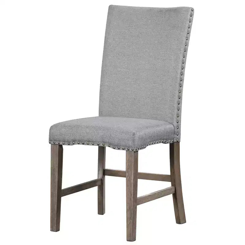 Ensemble de salle à manger extensible 7 pièces pour 6 personnes, ensemble de table de cuisine de style campagnard avec 6 chaises rembourrées pour salle à manger, gris