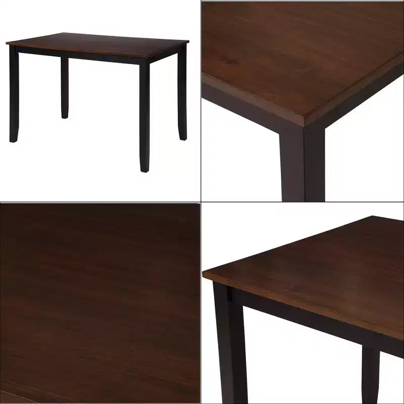 Ensemble de salle à manger 5 pièces pour 4 personnes, ensemble de table de cuisine rectangulaire en bois avec 4 chaises, ensemble de salle à manger de style ferme pour la cuisine