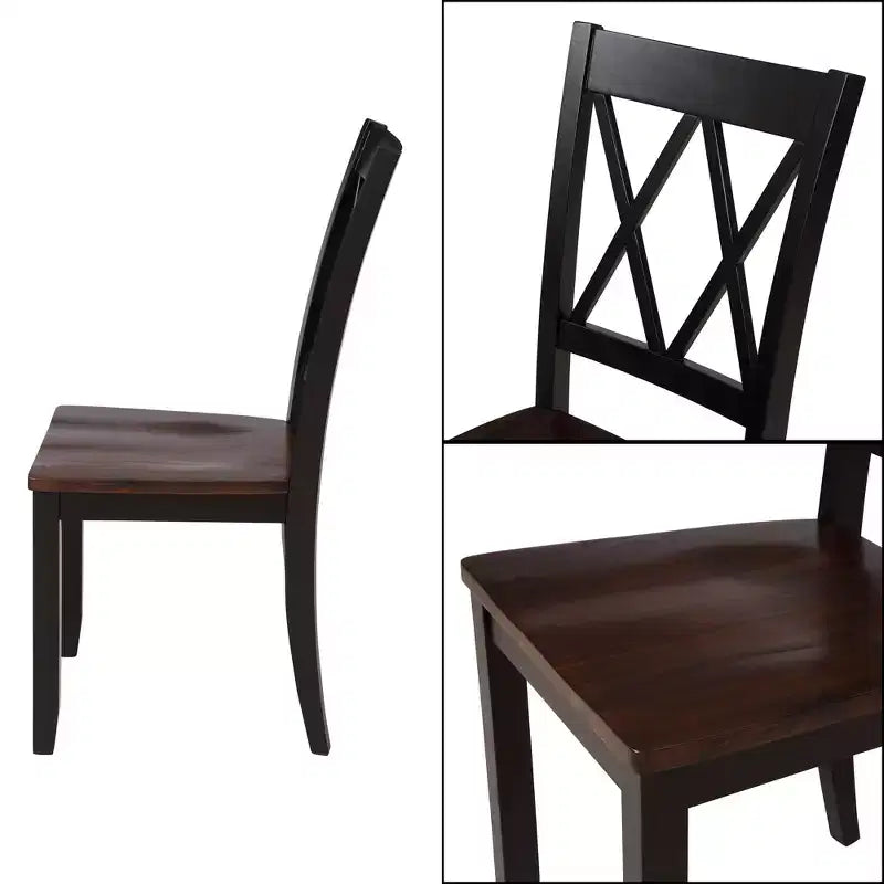 Ensemble de salle à manger 5 pièces pour 4 personnes, ensemble de table de cuisine rectangulaire en bois avec 4 chaises, ensemble de salle à manger de style ferme pour la cuisine