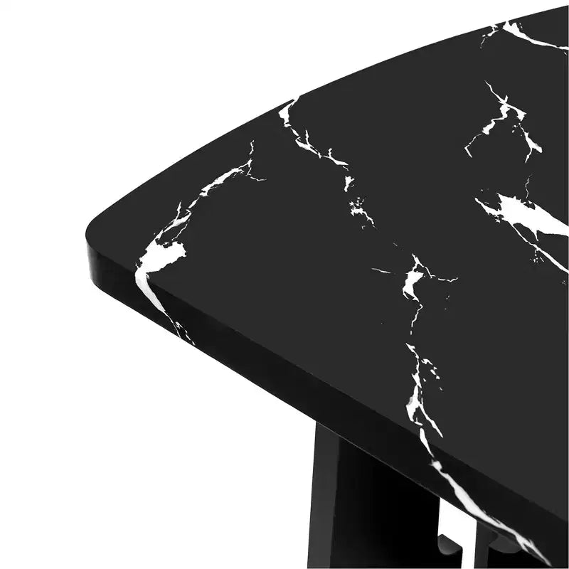 Ensemble de table à manger effet marbre pour 6 personnes, table à manger rectangulaire 6 pièces avec 4 chaises rembourrées et 1 banc pour salle à manger