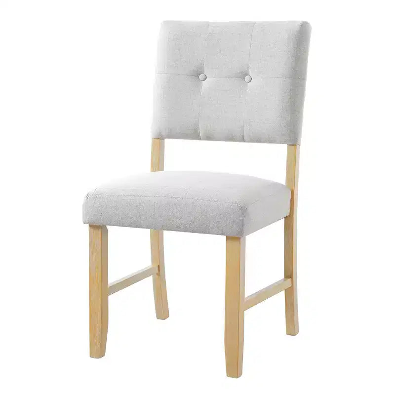 Ensemble de salle à manger minimaliste pour 4 personnes, ensemble de salle à manger rectangulaire 5 pièces en bois massif avec 4 chaises rembourrées pour salle à manger, finition bois naturel