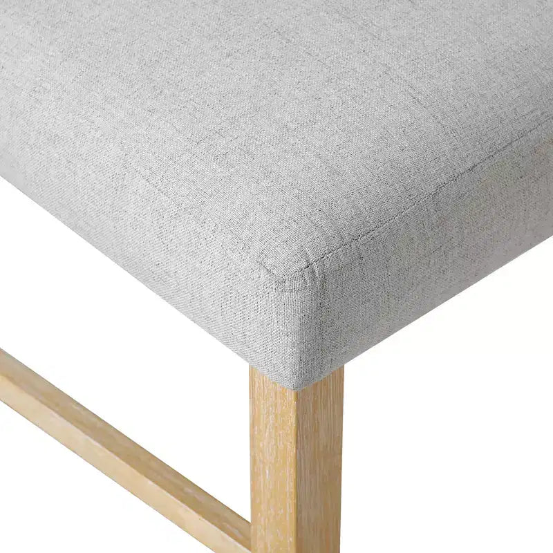 Ensemble de salle à manger minimaliste pour 4 personnes, ensemble de salle à manger rectangulaire 5 pièces en bois massif avec 4 chaises rembourrées pour salle à manger, finition bois naturel