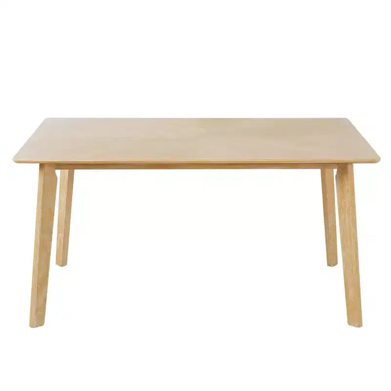 Ensemble de salle à manger minimaliste pour 4 personnes, ensemble de salle à manger rectangulaire 5 pièces en bois massif avec 4 chaises rembourrées pour salle à manger, finition bois naturel
