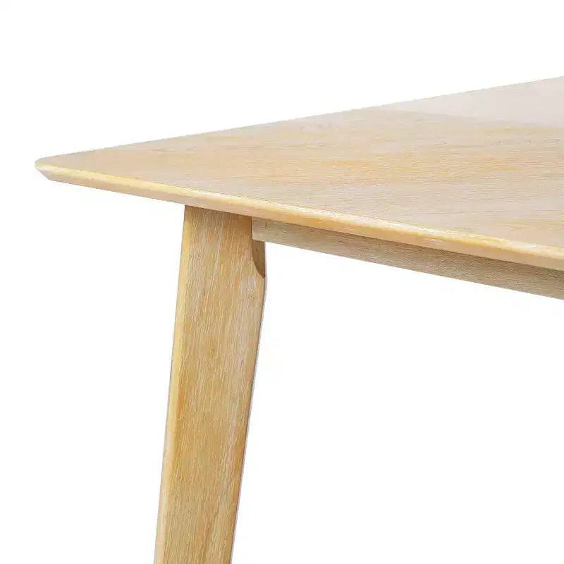 Ensemble de salle à manger minimaliste pour 4 personnes, ensemble de salle à manger rectangulaire 5 pièces en bois massif avec 4 chaises rembourrées pour salle à manger, finition bois naturel
