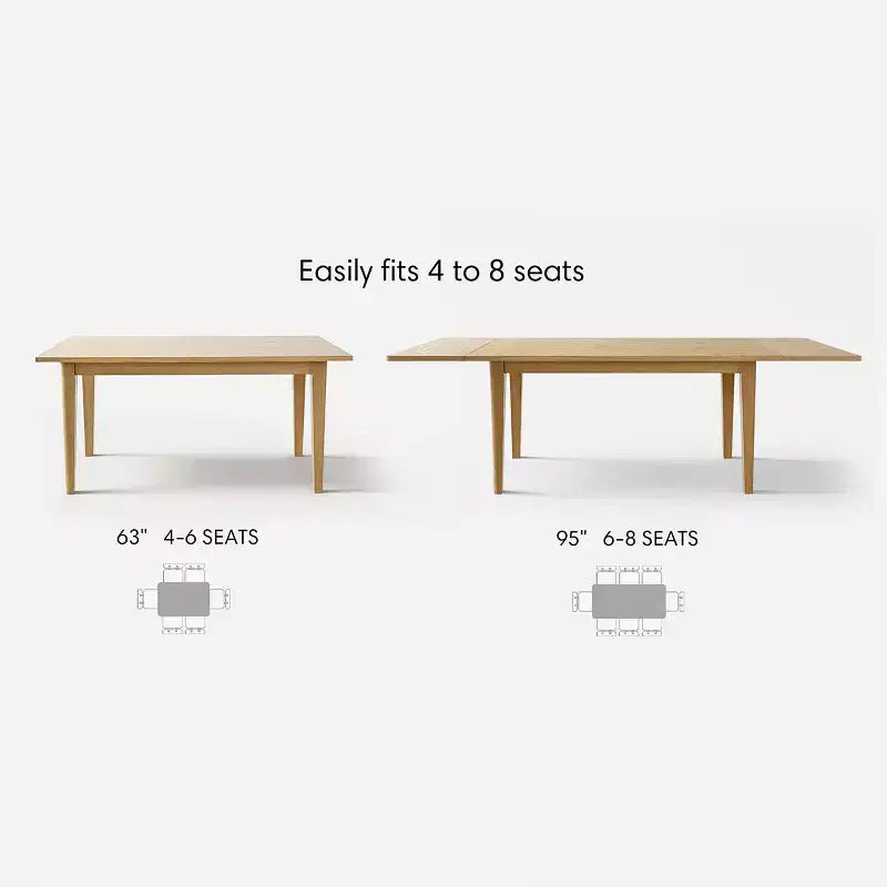 Ensemble de table à manger moderne pour 6/8 personnes, table extensible peu encombrante, chaises à dossier en rotin avec coussins beiges pour cuisine, salle à manger-Panipeachy