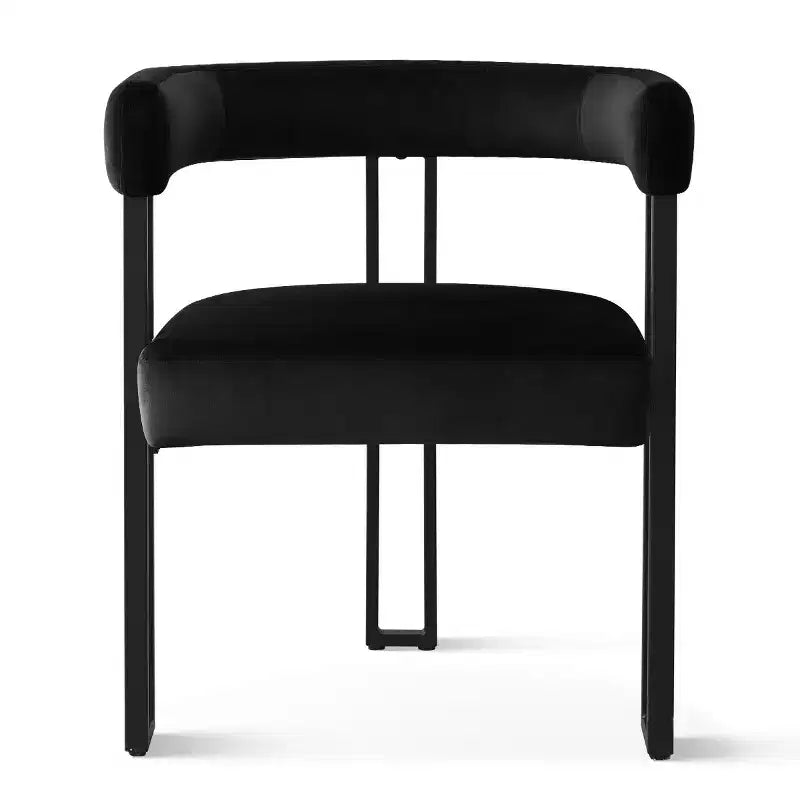Ensemble de table à manger extensible 47-83 pour 8, table noire et 8 fauteuils en velours avec pieds en métal élégants, idéal pour les réceptions - Panipeachy