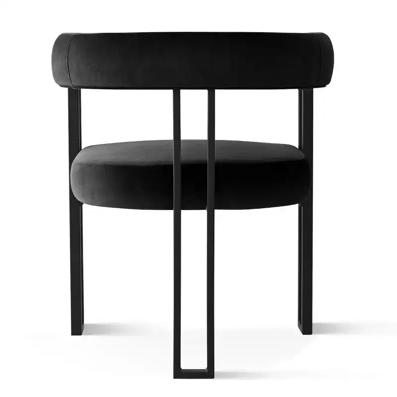Ensemble de table à manger extensible 47-83 pour 8, table noire et 8 fauteuils en velours avec pieds en métal élégants, idéal pour les réceptions - Panipeachy