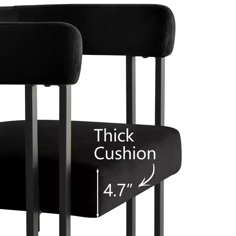 Ensemble de table à manger extensible 47-83 pour 8, table noire et 8 fauteuils en velours avec pieds en métal élégants, idéal pour les réceptions - Panipeachy