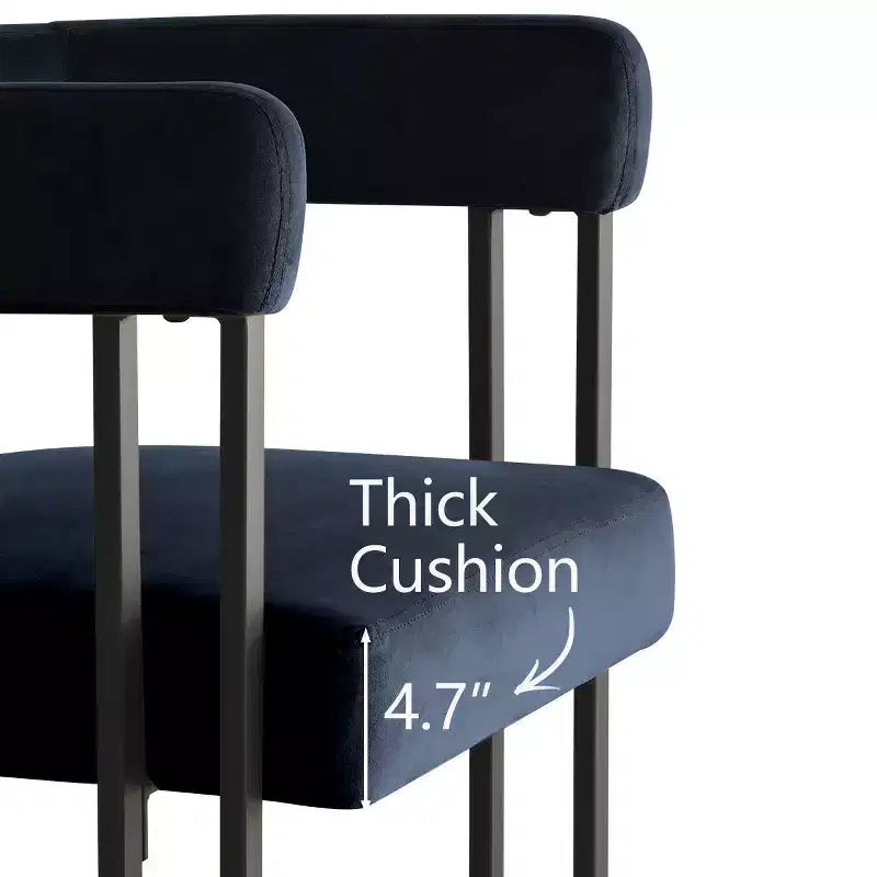 Ensemble de table à manger extensible 47-83 pour 8, table noire et 8 fauteuils en velours avec pieds en métal élégants, idéal pour les réceptions - Panipeachy