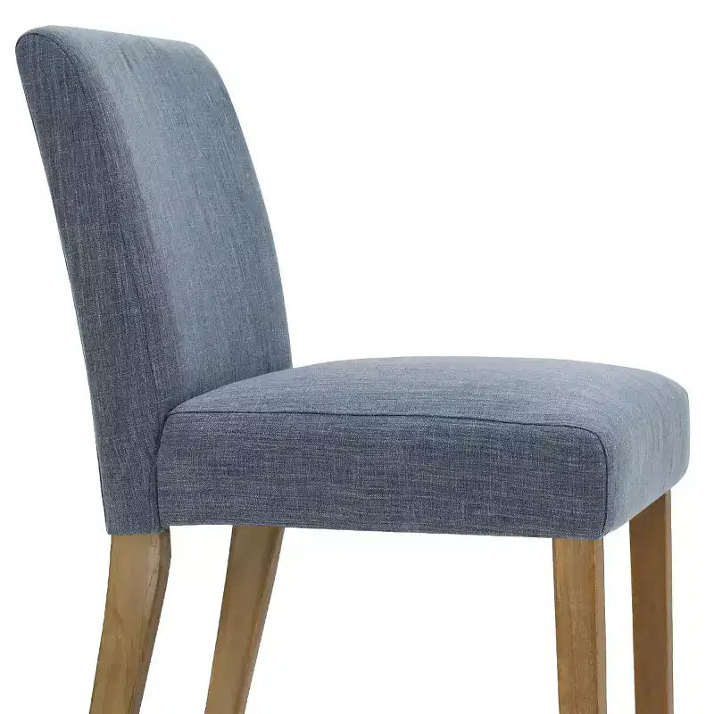 Ensemble table à manger extensible 120-210 cm pour 4 personnes, table finition bois naturel et 4 chaises sans accoudoirs rembourrées avec pieds en bois massif-Panipeachy