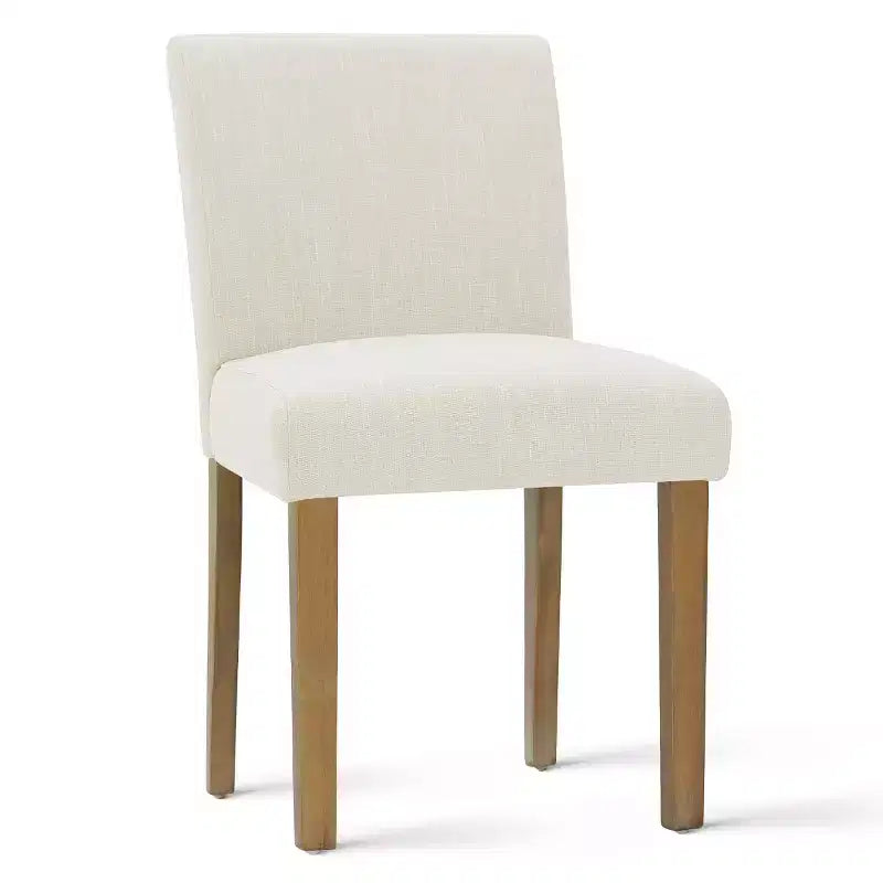 Ensemble table à manger extensible 120-210 cm pour 4 personnes, table finition bois naturel et 4 chaises sans accoudoirs rembourrées avec pieds en bois massif-Panipeachy
