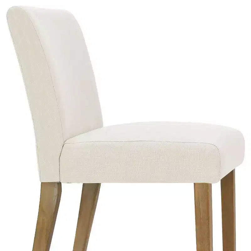 Ensemble table à manger extensible 120-210 cm pour 4 personnes, table finition bois naturel et 4 chaises sans accoudoirs rembourrées avec pieds en bois massif-Panipeachy