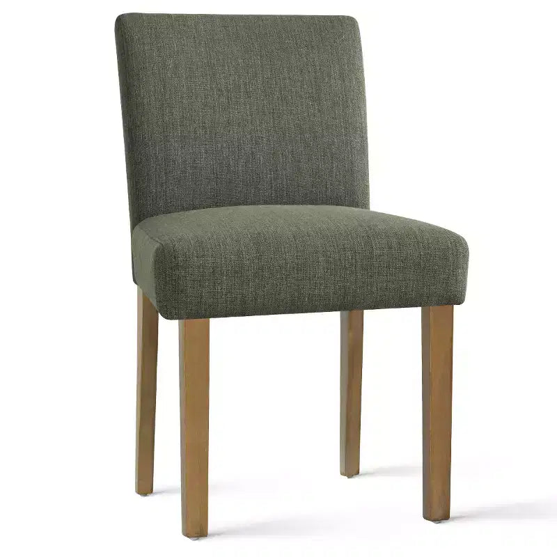 Ensemble table à manger extensible 120-210 cm pour 4 personnes, table finition bois naturel et 4 chaises sans accoudoirs rembourrées avec pieds en bois massif-Panipeachy