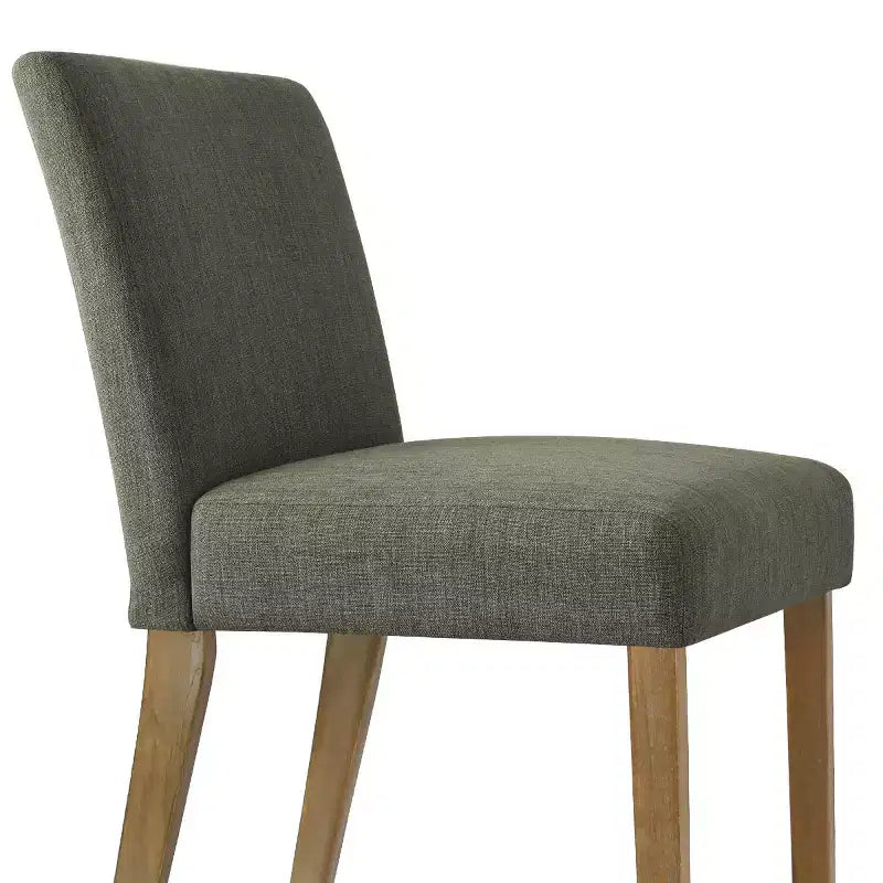 Ensemble table à manger extensible 120-210 cm pour 4 personnes, table finition bois naturel et 4 chaises sans accoudoirs rembourrées avec pieds en bois massif-Panipeachy