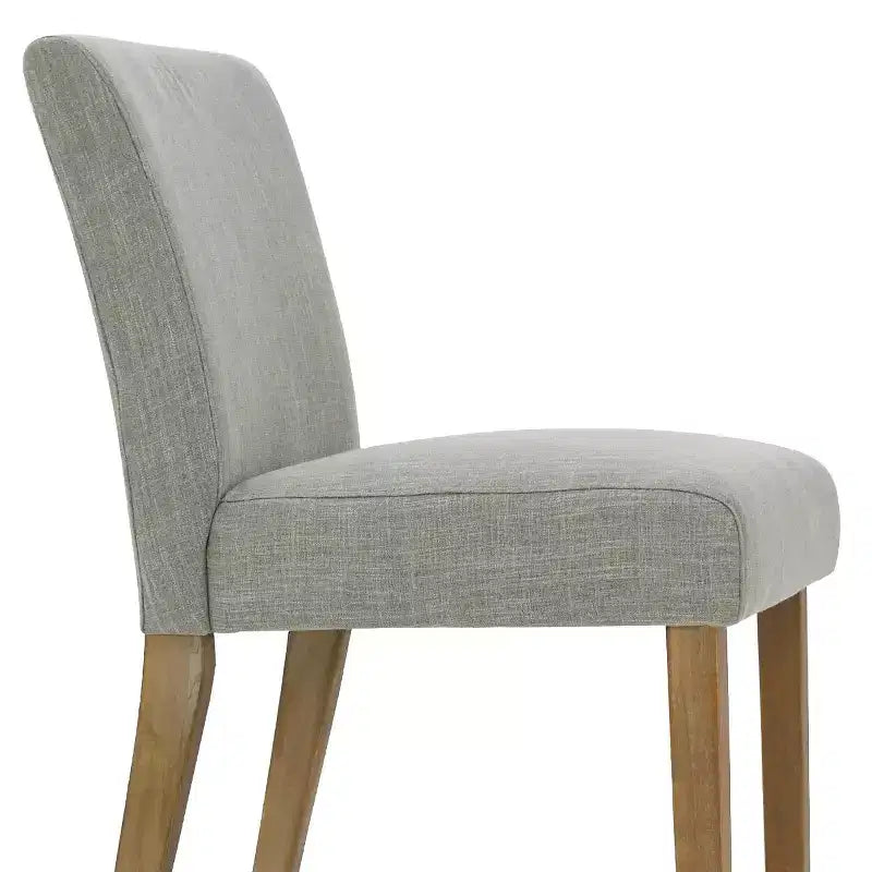 Ensemble table à manger extensible 120-210 cm pour 4 personnes, table finition bois naturel et 4 chaises sans accoudoirs rembourrées avec pieds en bois massif-Panipeachy