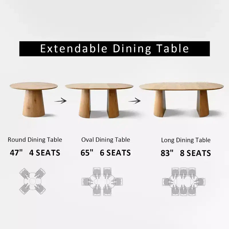 Ensemble table à manger extensible 120-210 cm pour 4 personnes, table finition bois naturel et 4 chaises sans accoudoirs rembourrées avec pieds en bois massif-Panipeachy