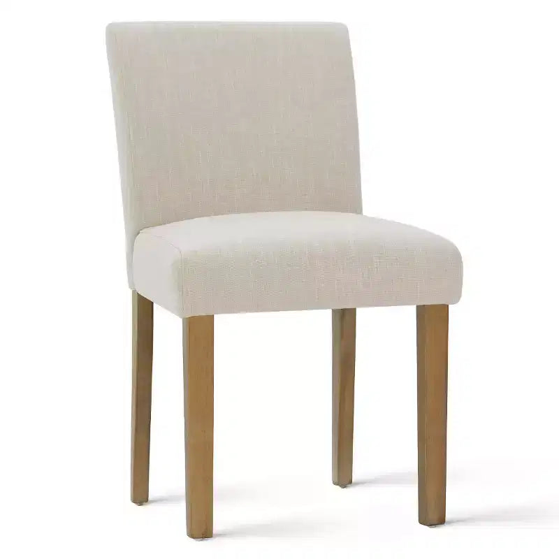 Ensemble table à manger extensible 120-210 cm pour 4 personnes, table finition bois naturel et 4 chaises sans accoudoirs rembourrées avec pieds en bois massif-Panipeachy